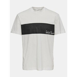 White T-shirt with print ONLY & SONS True - Men