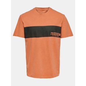 Orange T-shirt with print ONLY & SONS True - Men