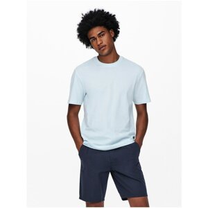 Light blue T-shirt with print on the back ONLY & SONS Pine - Men
