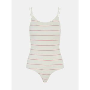 Red-cream striped bodysuit Pieces Tyrus - Women's