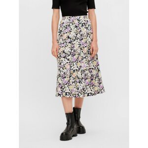 Black-Purple Floral Midi Skirt Pieces Karry - Women