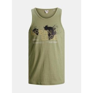 Khaki Tank Top with Print Jack & Jones Holes - Men