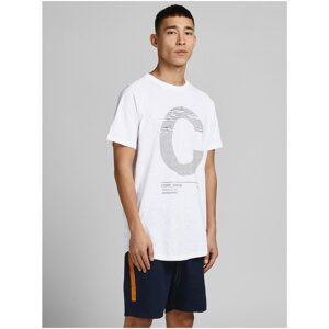 White T-shirt with print Jack & Jones Number - Men