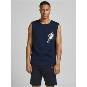 Dark Blue Tank Top with Jack & Jones Legends Print - Men