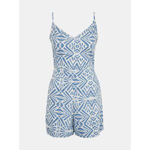 White-blue Patterned Short Overall ONLY Malibu - Women