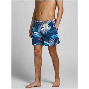 Blue Patterned Swimwear Jack & Jones Bali - Men