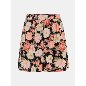 Pink-black floral skirt Pieces Nya - Women