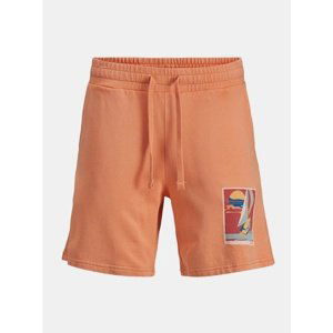 Orange Tracksuit Shorts with Jack & Jones Tropicana Print - Mens