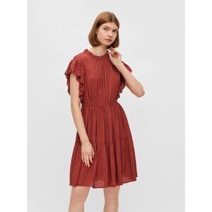Brown Patterned Dress with Ruffles Pieces Liz - Women