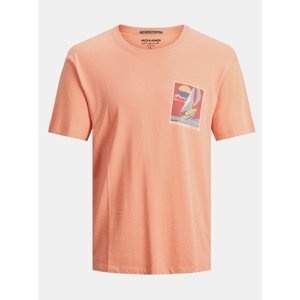 Orange T-shirt with print Jack & Jones Tropicana - Men