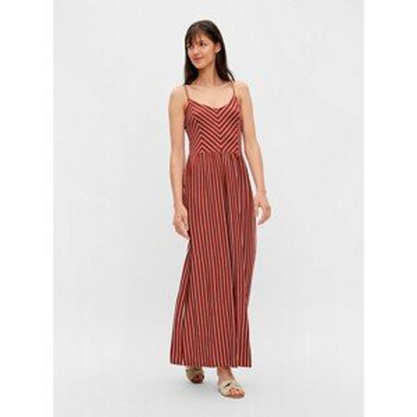 Brown Striped Maxi dress Pieces Lestelle - Women