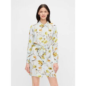 Light Blue Floral Shirt Dress Pieces Lillian - Women