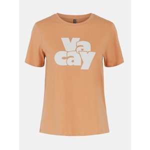 Orange T-shirt with print Pieces Tamaris - Women