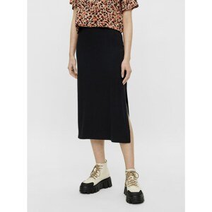 Black Midi Skirt with Slit Pieces Tamara - Women