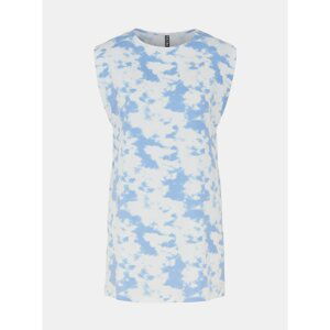 Blue and White Patterned Long T-Shirt Pieces Tabbi - Women