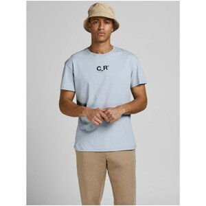 Light Blue T-Shirt with Print Jack & Jones Fix - Men