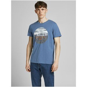 Blue T-shirt with print Jack & Jones Cali - Men