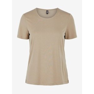 Beige Basic T-Shirt Pieces Kamala - Women