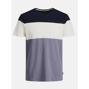 Blue-White Striped T-Shirt Jack & Jones Blarepeat - Men