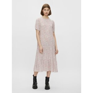 Pink Floral Midi Dress Pieces Anneline - Women