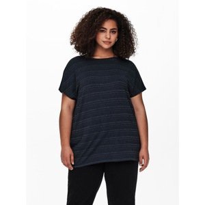Dark blue striped T-shirt ONLY CARMAKOMA Moster - Women
