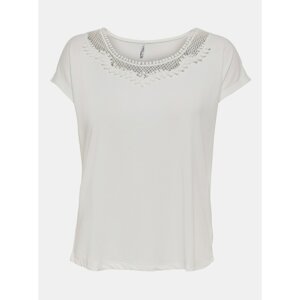 White T-shirt with lace ONLY Free Life - Women