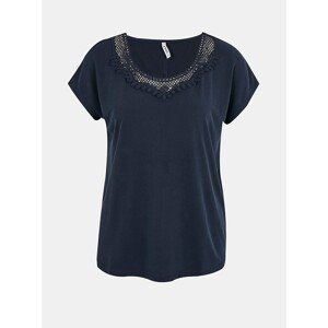 Dark Blue Lace T-Shirt ONLY Free Life - Women