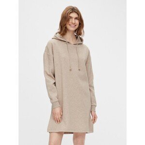 Beige Hooded Sweatshirt Dress Pieces Chilli - Women