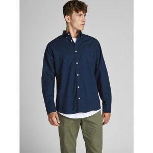 Tmavomodrá košeľa Jack & Jones Oxford