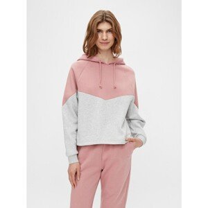 Grey-Pink Hoodie Pieces Chilli - Women