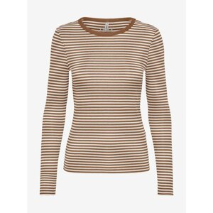 White-brown striped T-shirt ONLY Josse - Women