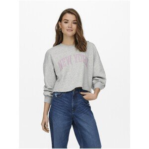 Light Grey Crop Sweatshirt ONLY Spencer - Women