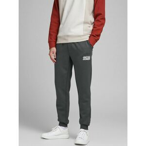 Dark Grey Sweatpants with Jack & Jones Gordon Lettering - Mens