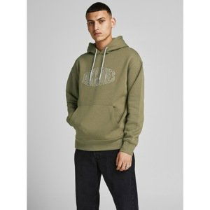 Khaki Hoodie Jack & Jones World Sweat - Men