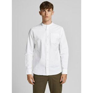 Jack & Jones Blubrook Stand-Up Collar White Shirt - Men