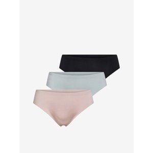 Set of three panties in pink, blue and black ONLY Tracy - Women