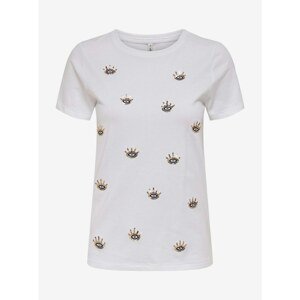 White T-shirt with sequins ONLY Kita - Women