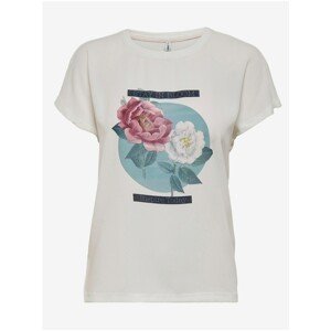 White T-shirt with print ONLY Flora - Women