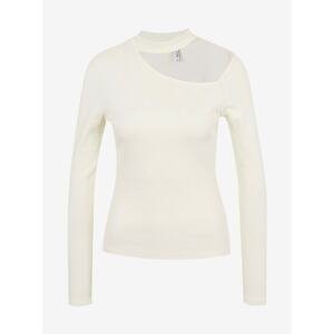 Cream T-shirt with cut-out ONLY Nessa - Women