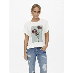 White Women's T-Shirt with ONLY Falton Print - Women