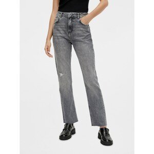 Grey Straight Fit Jeans Pieces Eda - Women