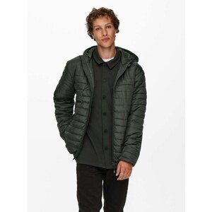 Dark Green Quilted Jacket ONLY & SONS Paul - Men