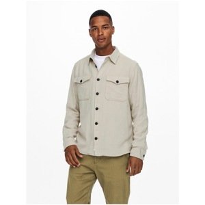 Beige Men's Shirt with Pockets ONLY & SONS Milo - Men's