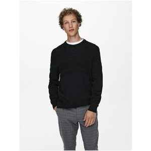 Black Men's Ribbed Sweater ONLY & SONS Bace - Men's