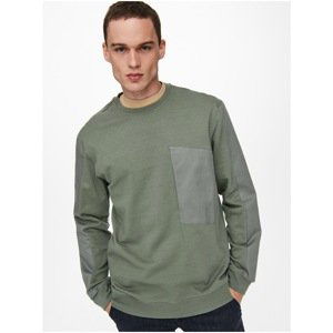 Khaki Mens Sweatshirt ONLY & SONS Ronald - Men