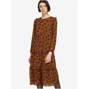 Brown patterned midishats Tom Tailor - Women