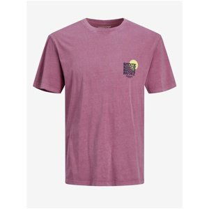 Purple T-shirt with Print Jack & Jones Costa - Men
