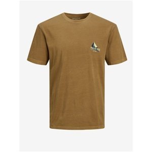 Brown T-shirt with Print Jack & Jones Costa - Men