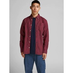 Jack & Jones Blubrook Red-Blue Plaid Shirt - Men