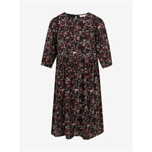 Red-Black Floral Dress ONLY CARMAKOMA Carflower Dream - Women